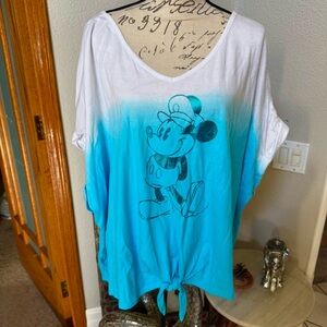 Disney Cruise Line DCL Steamboat Willie Mickey Blue Ombre T-shirt Women's SZ 3X